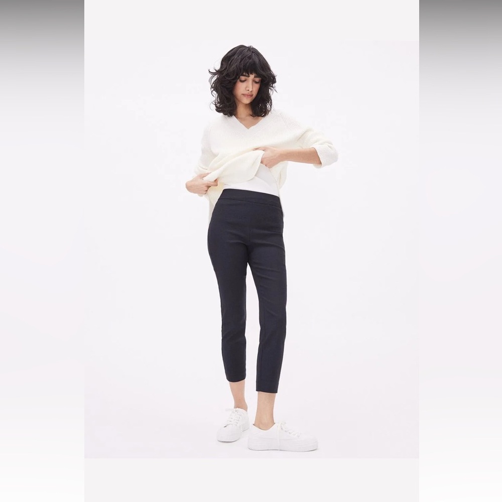 Womens RW&CO Camber & Grace Solid Black Cropped City Legging Pant